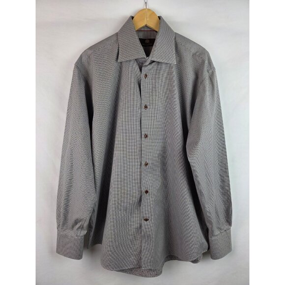 Circle of Gentlemen Men's Shirt Garvey Size 44 17.5 Gray Long Sleeve Button Down - Picture 12 of 12
